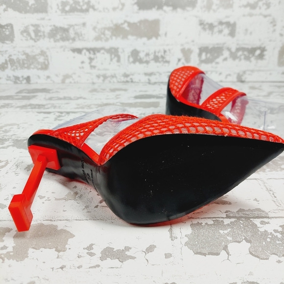 New JESSICA RICH Ysabelle Fishnet Red Pointed Toe Pum X133 - Picture 10 of 13